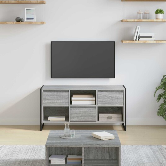  TV skap med skuff Grå Sonoma 100 x 36 x 49,5 cm Konstruert tre