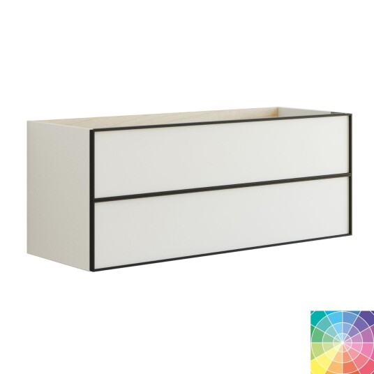 Dansani Inzo Alu-ramme Svart Servantskap 2 Skuff H48cm NCS Farge / 120cm Dobbel DA-M12-8099