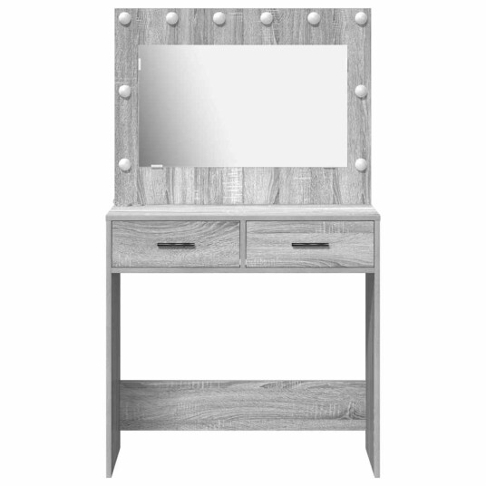 dressingbord med LED lamper Grå sonoma 78,5x41x135 cm dressingbord med LED lamper Grå sonoma 78,5x41x135 cm