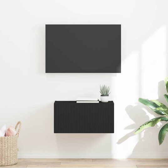 TV Veggskap Veggmontert Svart 60 x 31 x 29.5 cm Konstruert tre