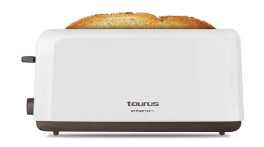 Taurus Mytoast Duplo Brødrister 2 Skiver 1450W Hvit med Trekk-ut Smulebrett