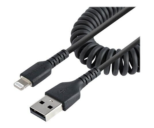 StarTech.com Spiralisert USB Lightning Kabel 50cm Svart for Apple iPad/iPhone/iPod