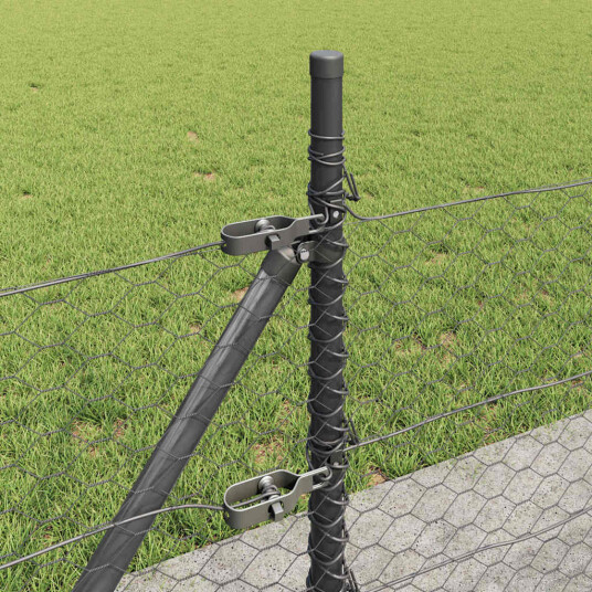  Gjerde med innlegg. Grå 0.5 x 100 m PVC belagt stål
