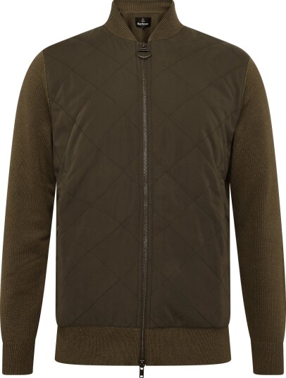 Barbour Barbour Quilted Front Knitted Zip Through OLIVE S