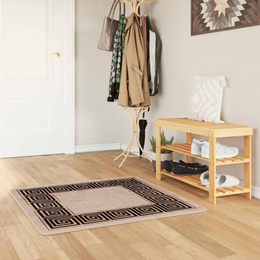 Teppe Runner MARSA Svart 100 x 100 cm Polyester og PVC