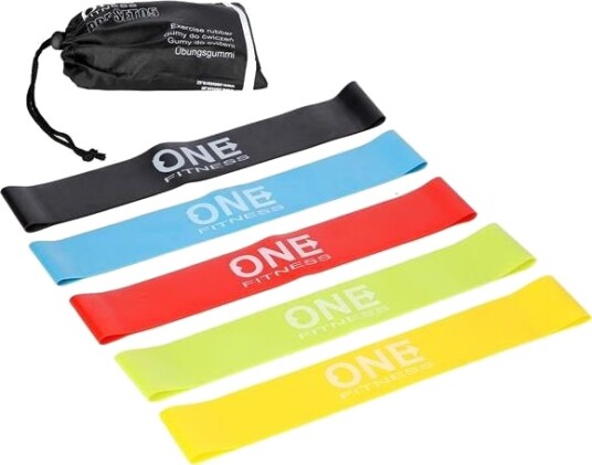 One Fitness Mini Band Pbf Set05 Ulike Motstandsnivåer I Sett Flerfarget 5 Stk.