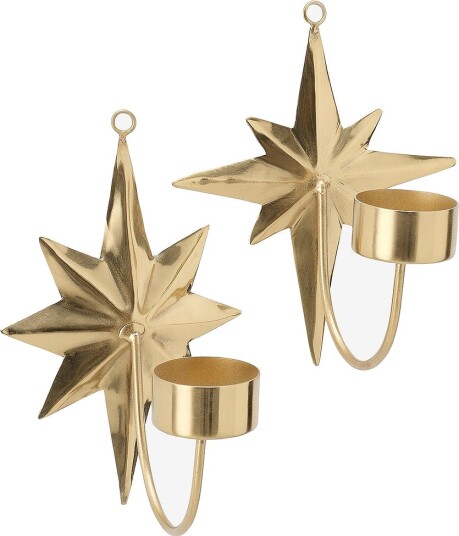 Ellos Home Vegglysholder Star 2 pakning Gull