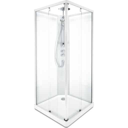 Contura Showerama Comfort dusjkabinett, 90x90 cm, hvit profil, klart glass