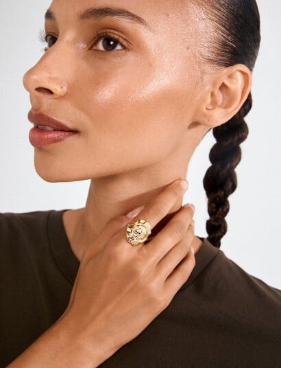 Pilgrim Haze Ring Gold Plated   Gold   ONE SIZE