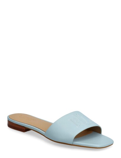 Lauren Ralph Lauren Everley Nappa Leather Slide Sandal Blue 36