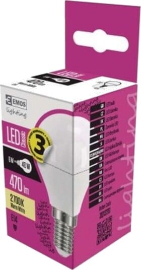 Emos Led Pære 6W E14 470Lm 2700K Blobe Classic Zq1220