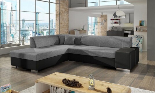 Seksjonssofa Eltap Porto 278x217x74 cm Sawana 21 Soft 11 Grå Svart Venstre Seksjonssofa Eltap Porto 278x217x74 cm Sawana 21 Soft 11 Grå Svart Venstre