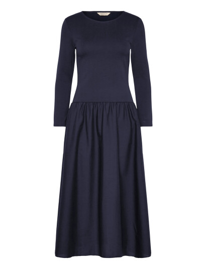 GANT Midi Jersey Woven Combo Ls Dress - Navy - M GANT Midi Jersey Woven Combo Ls Dress - Navy - M