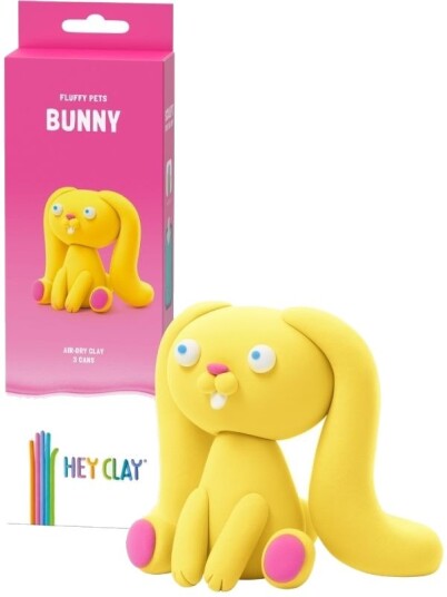 Hey Clay Fluffy Pets Bunny Modelleringsleire 3 Bokser
