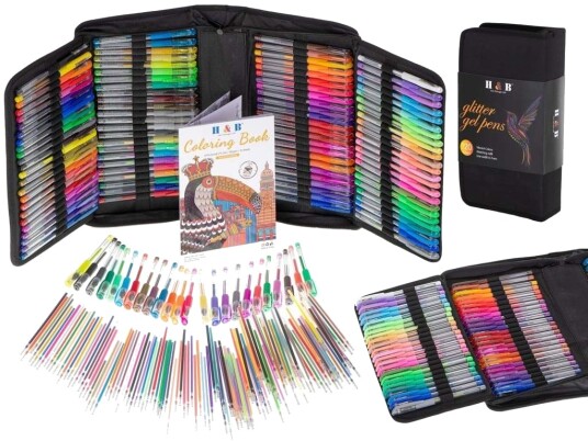Gelpenner 120-pakning med refill og fargebok Gelpenner 120-pakning med refill og fargebok