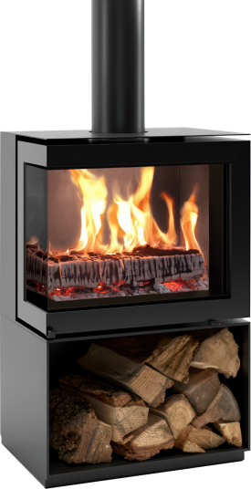 M-Design Venus Mbox 630CL Svart Vedovn På Sokkel Venstre Hjørne