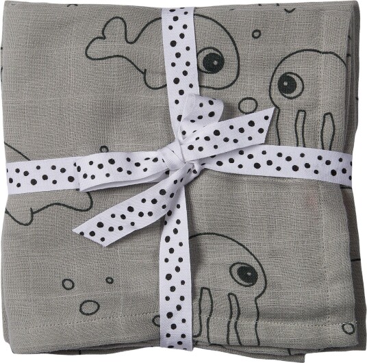 Done By Deer Swaddler Sea Friends 120x120 2-pack Grey Done By Deer Swaddler Sea Friends 120x120 2-pack Grey