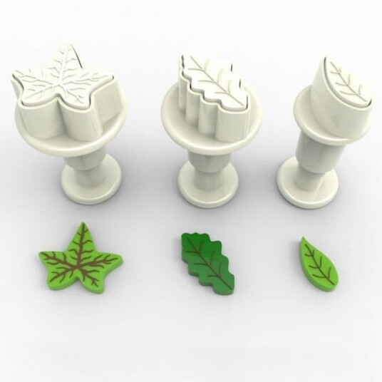 Dekofee Miniutstikker Med Stempel Blader Sett/3 Dekofee Miniutstikker Med Stempel Blader Sett/3