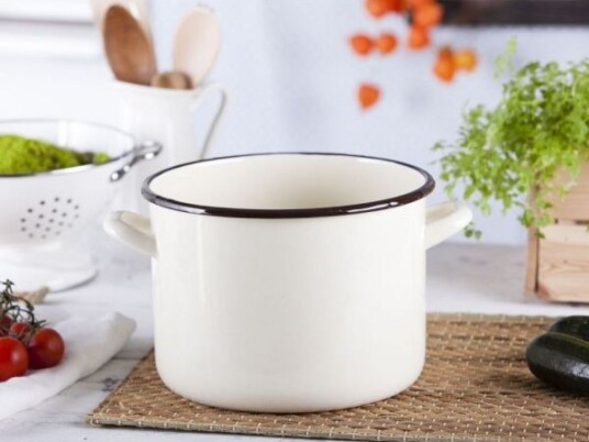 Altom Design Emaljert Rett Gryte 5,8 L Diameter 22 Cm Høyde 16 Cm Kremfarget Altom Design Emaljert Rett Gryte 5,8 L Diameter 22 Cm Høyde 16 Cm Kremfarget