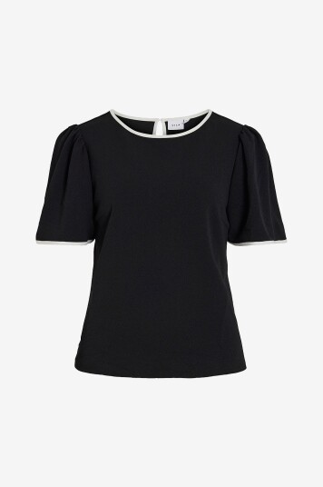 Vila Topp viSola S/S O neck Svart Vila Topp viSola S/S O neck Svart