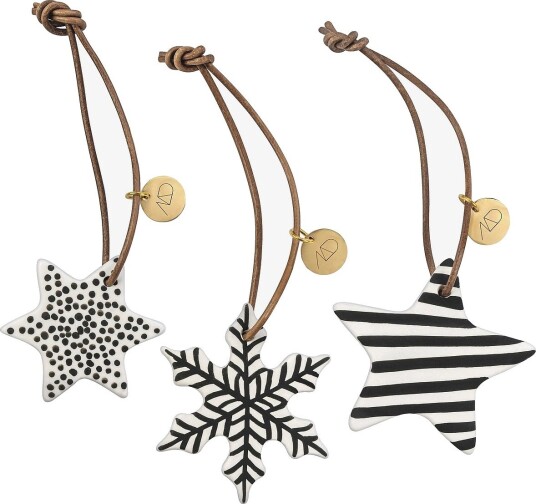 Mette Ditmer Star Ornaments, 3-Pack - BLACK - 5-6X14 cm