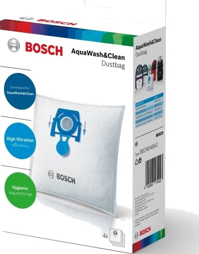 Bosch Bbzwd4bag Støv Pose Sylindervakuum Hvit Bosch Aquawash & Clean 4 Stykker