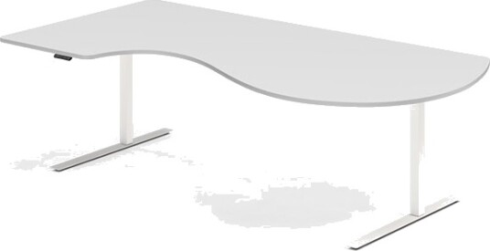 Hæve Sænkebord Dna Lysgrå 1600X1200 Mm Venstre 2 Ben/Hvid