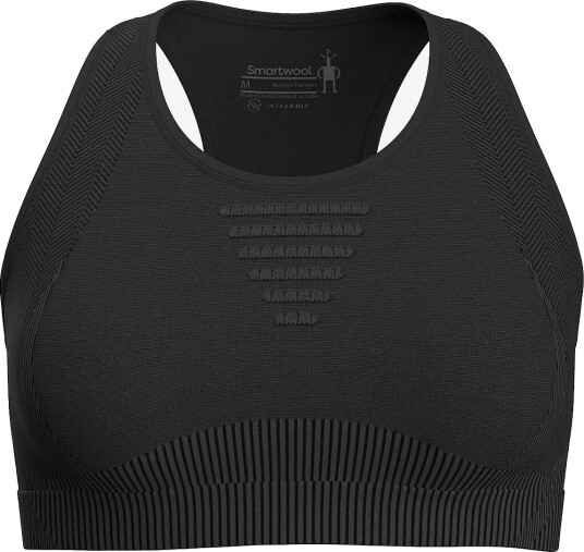 Smartwool Women"s Intraknit Racerback Bra   BLACK HEATHER   S