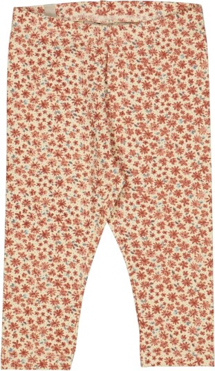 Wheat Jersey Leggings Beige Flowers (86 / 1,5 år)