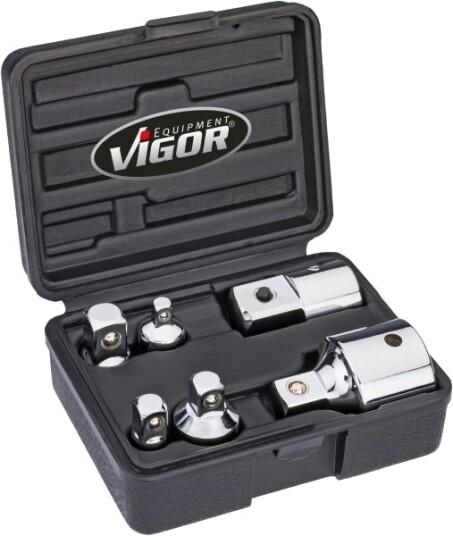 VIGOR V1293 Forstørrelses- / reduksjonsadapter sett, skralle VIGOR V1293 Forstørrelses- / reduksjonsadapter sett, skralle