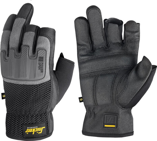 Snickers Workwear 9586 Power Open Hanske svart/steingrå 8 Klær