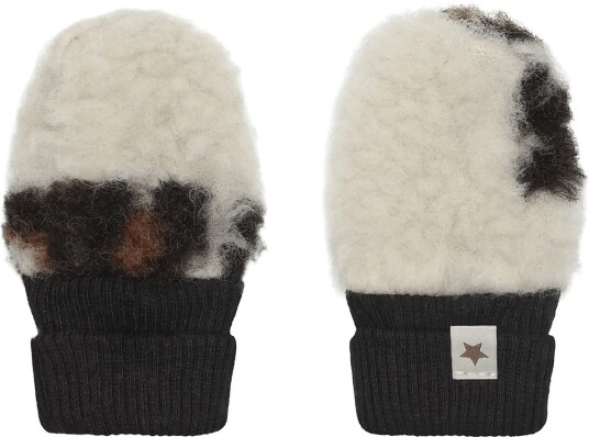Huttelihut Mittens Wool Teddy Jacquard - CEMENT - 50\56