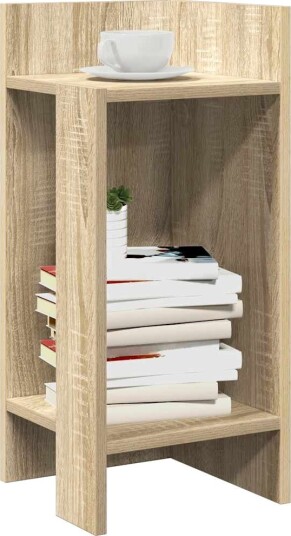  Sidebord med hylle sonoma eik 25,5x27x60 cm