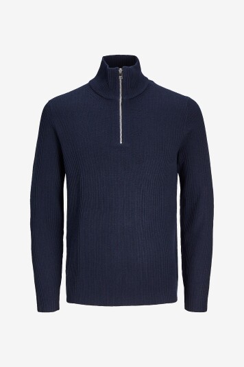 Jack & Jones Genser jjePerfect Knit Half Zip SN Blå