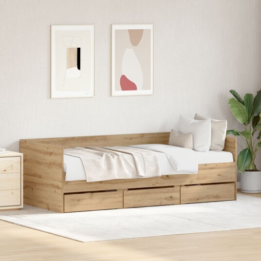 Daybed Håndverks eik Konstruert tre 90 x 190 cm Holdbar Daybed 3333997
