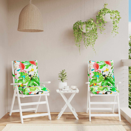 vidaXL Utendørs pute 2 stk. Stoff Flerfarget 100 x 50 x 7 cm