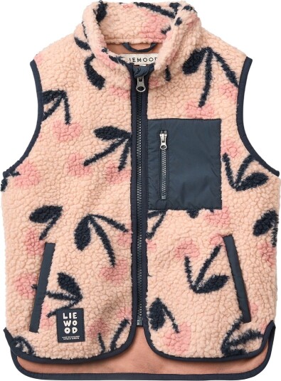 Liewood Fleecevest Vada MEGA Cherry Heart/Rosey Liewood 8 år 128 Fleecejakke Rosa