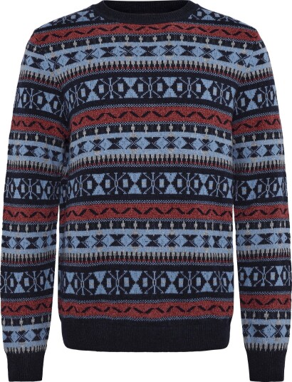 Mos Mosh Gallery Mmgpatterson Jacquard Crew Knit NAVY L