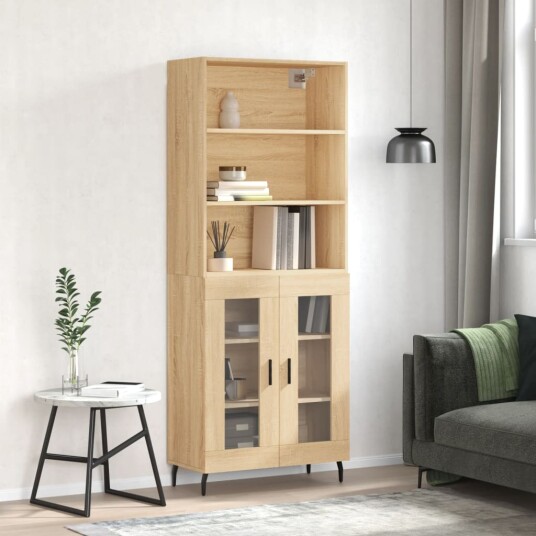 Highboard sonoma eik 69,5x34x180 cm konstruert tre Highboard sonoma eik 69,5x34x180 cm konstruert tre