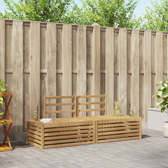 vidaXL Utendørs sofa sett 3 Stk Hvit 182,5 x 63 x 73 cm