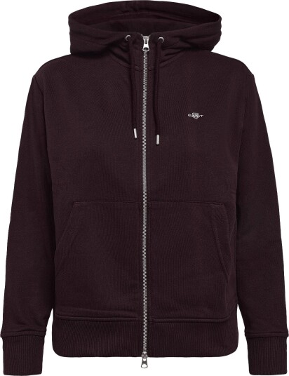 Gant Shield Zip Hoodie   DARKENED WINE   XL