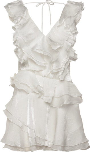 Gina Tricot Frill Mini Dress   White   40