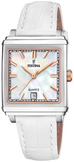 Festina Dameklokke F20682 1 Classic Hvit/Lær Festina Dameklokke F20682 1 Classic Hvit/Lær