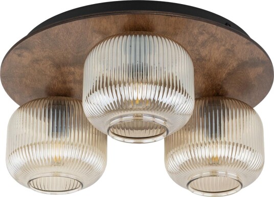 Salvia taklampe 3 lys   Dimbar   Brun / Amber