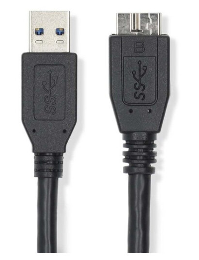 Nedis USB-kabel | USB 3.2 Gen 1 | USB-A Han | USB Micro-B Han | 5 Gbps | Nikkel belagt | 0.50 m | Rund | PVC | Sort | Label