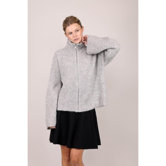 Pandora Cardigan Light grey M Mohair zip wool cardigan Pandora Cardigan Light grey M Mohair zip wool cardigan