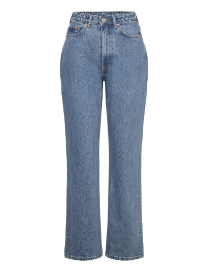 Weekday Resolute Curve High Waisted Regular Straight Jeans - Blue - 24 x 32