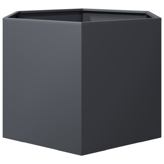 Plantekasse antrasitt sekskantet 69x60x45 cm stål