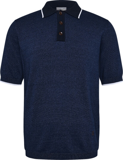 Mos Mosh Gallery Mmgfrancesco Indigo Polo Ss Knit Navy S