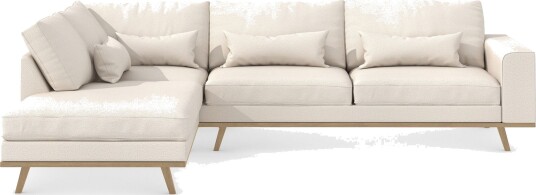 Copenhagen 4 seters Venstrevendt L formet Sjeselongsofa i Stoff Beige